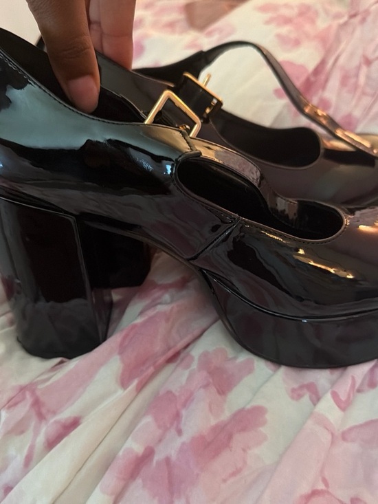 Mary Jane Shoes - Mary Jane Black Patent Chunky Heel Mary Jane Pumps
